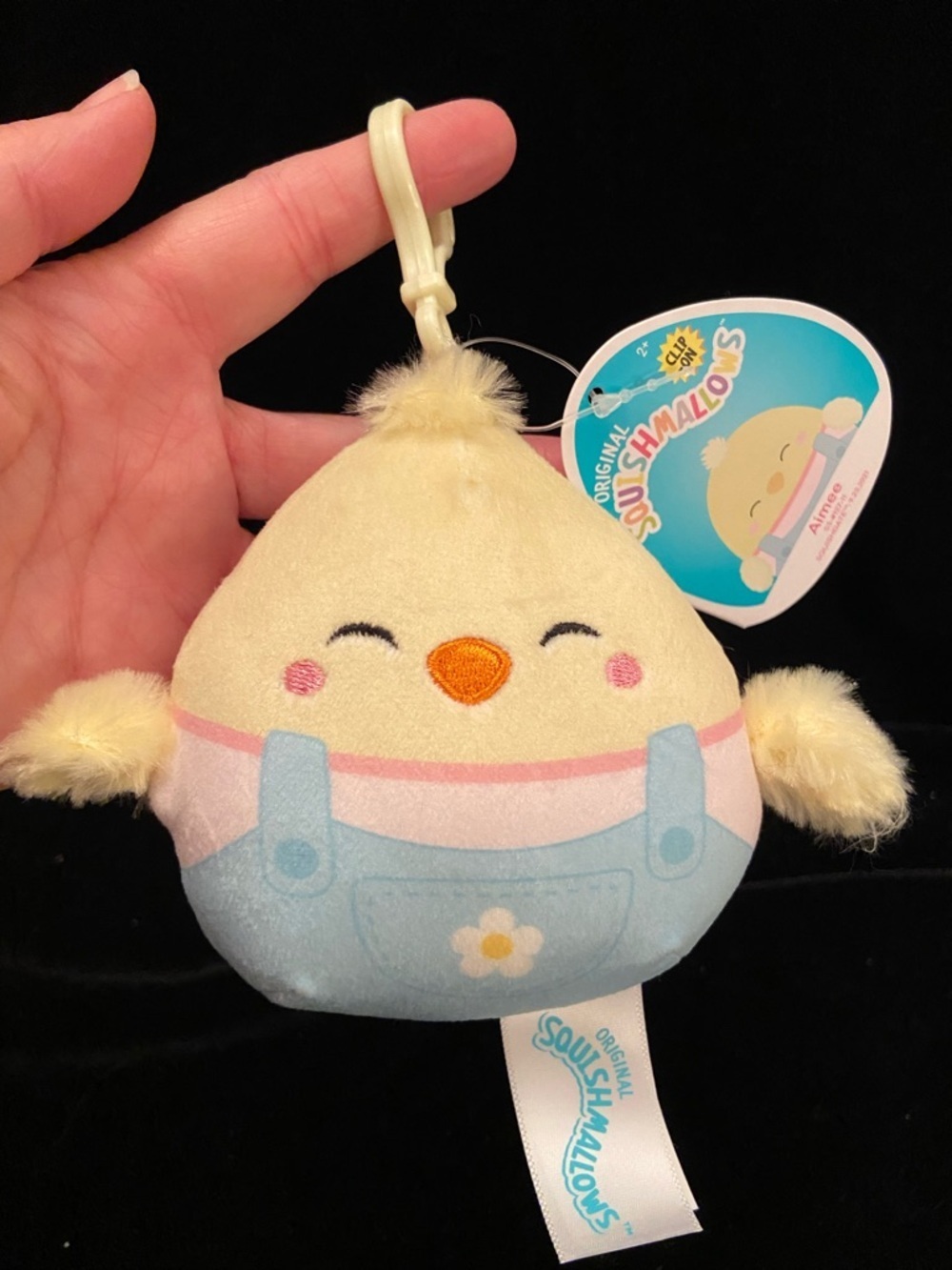 💛 Original Squishmallows 3" Aimee The Chick Clip On NWT
